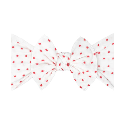 PATTERNED SHABBY KNOT: white / red dot