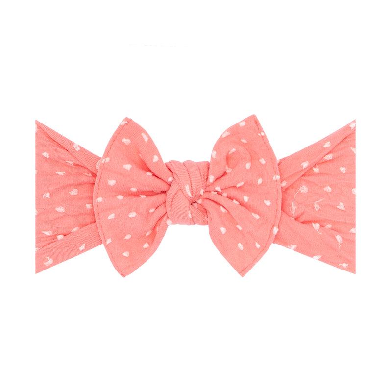 PATTERNED SHABBY KNOT: coral dot