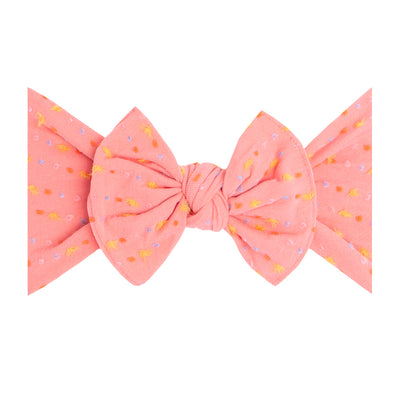 PATTERNED SHABBY KNOT: coral rainbow dot
