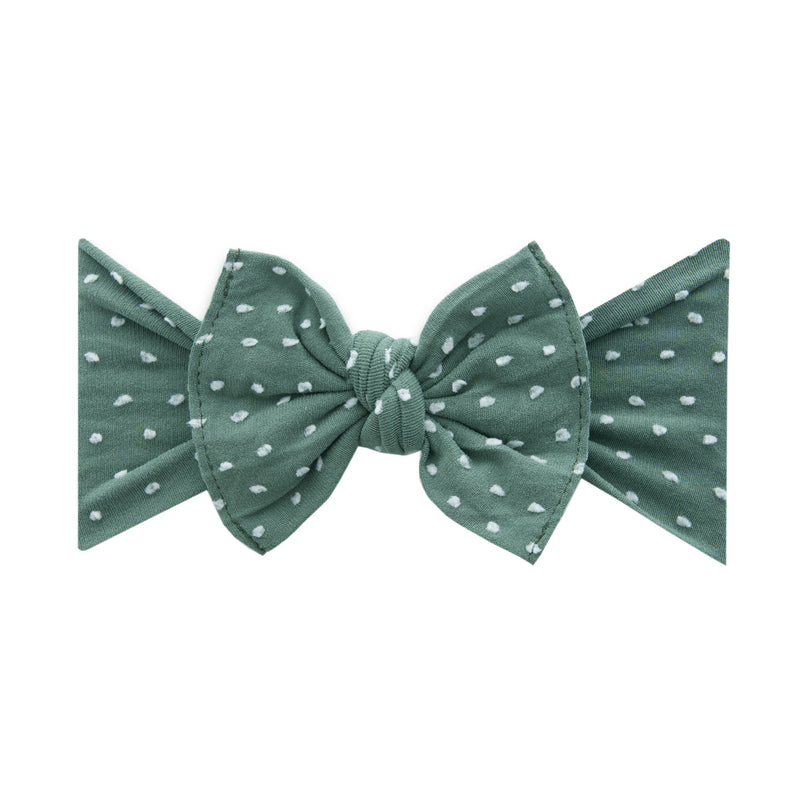 PATTERNED SHABBY KNOT: fern / white dot