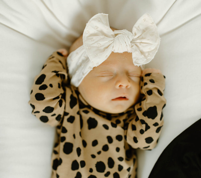 PATTERNED SHABBY KNOT: oatmeal / oatmeal dot