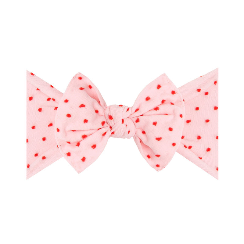 PATTERNED SHABBY KNOT: pink / red dot