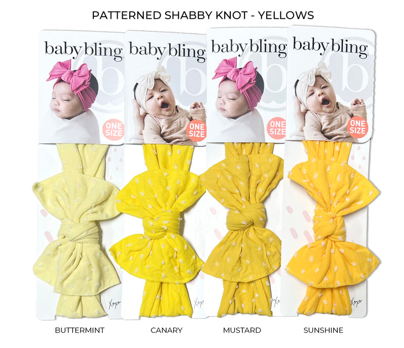 PATTERNED SHABBY KNOT: mustard dot