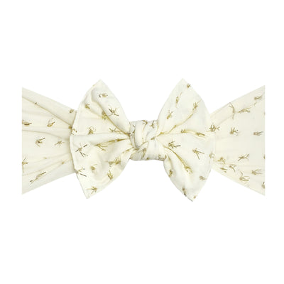 PATTERNED TINSEL KNOT: ivory metallic gold dot LE