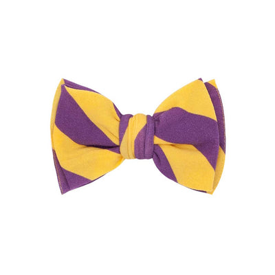 Soft Printed Nylon Bow Classic Clip One Size: purple/gold-Baby Bling Bows