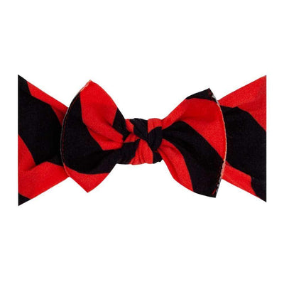 Soft Printed Nylon Headband KNOT One Size: red/black-Baby Bling Bows