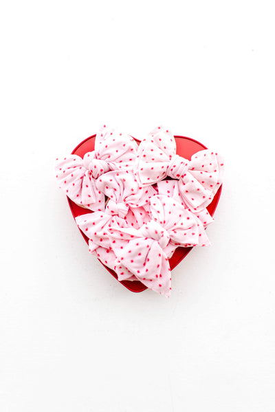 SHABBY DANG ENORMOUS BOW: pink w/ red dot-Baby Bling Bows