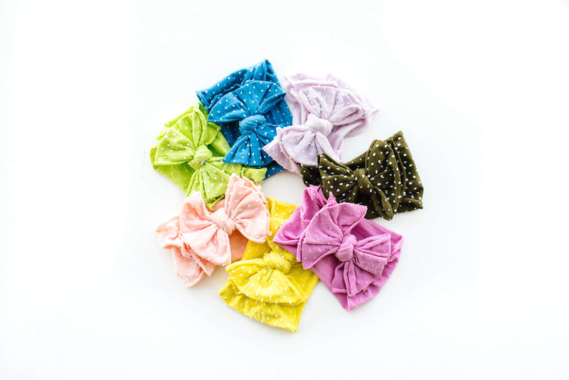 Soft Nylon/Spandex Dot Pattern Headband SHAB-BOW-LOUS One Size: thistle dot-Baby Bling Bows