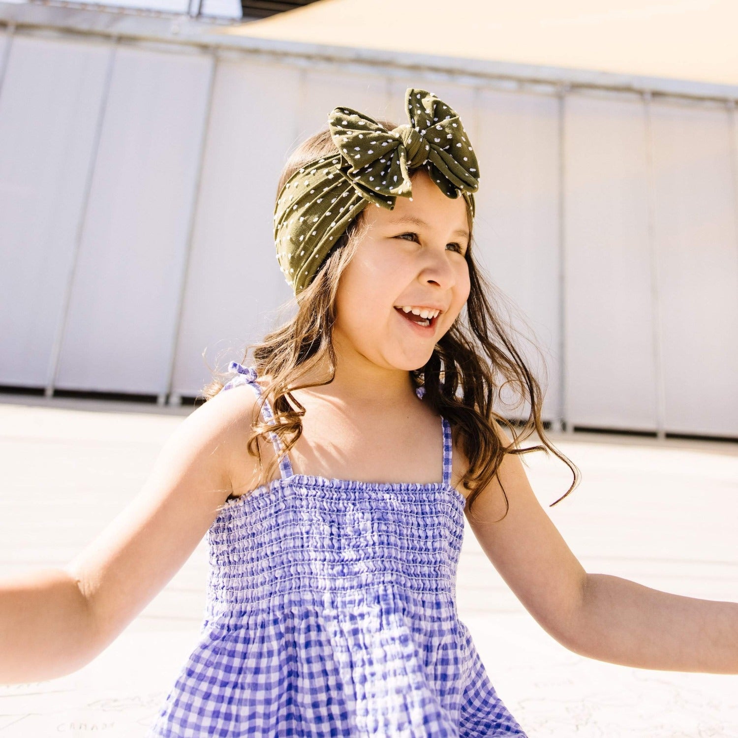 Soft Nylon/Spandex Dot Pattern Headband SHAB-BOW-LOUS One Size: artichoke dot-Baby Bling Bows