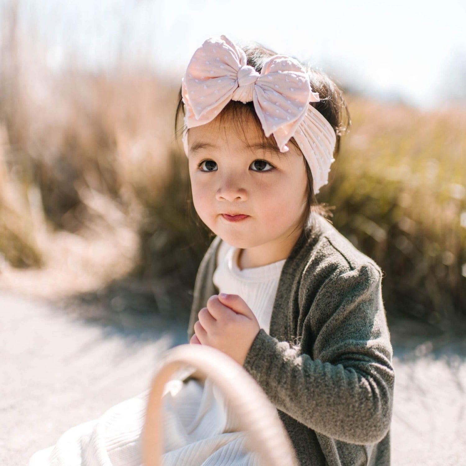 Soft Nylon/Spandex Dot Pattern Headband SHAB-BOW-LOUS One Size: beach dot-Baby Bling Bows