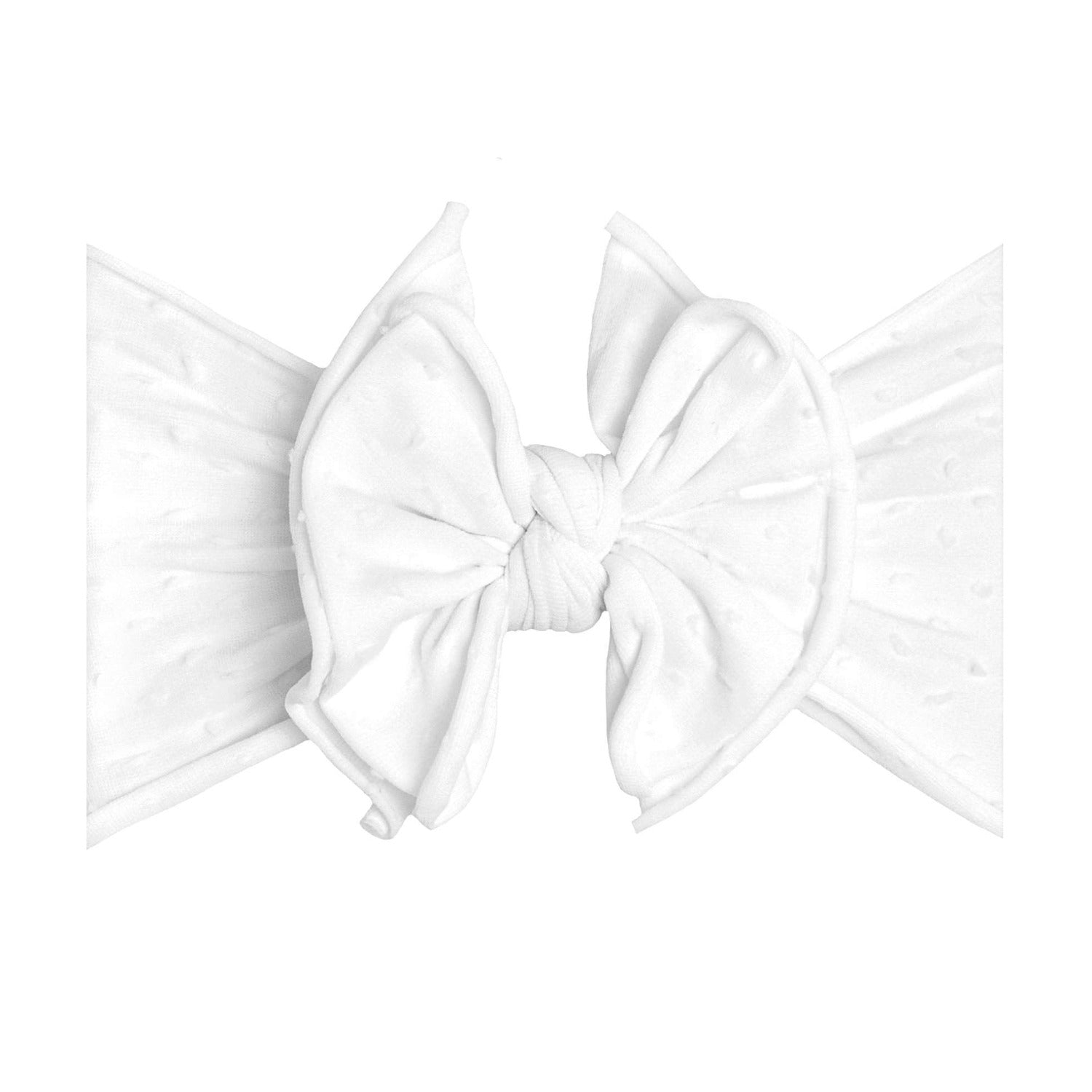Soft Spandex Headband Shab-BOW-Lous Style One Size: white dot-Baby Bling Bows