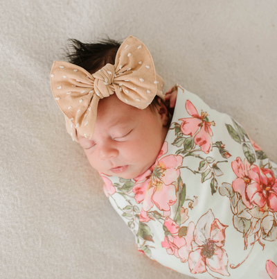 PATTERNED SHABBY KNOT: blush / white dot