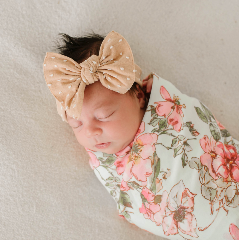 PATTERNED SHABBY KNOT: blush / white dot