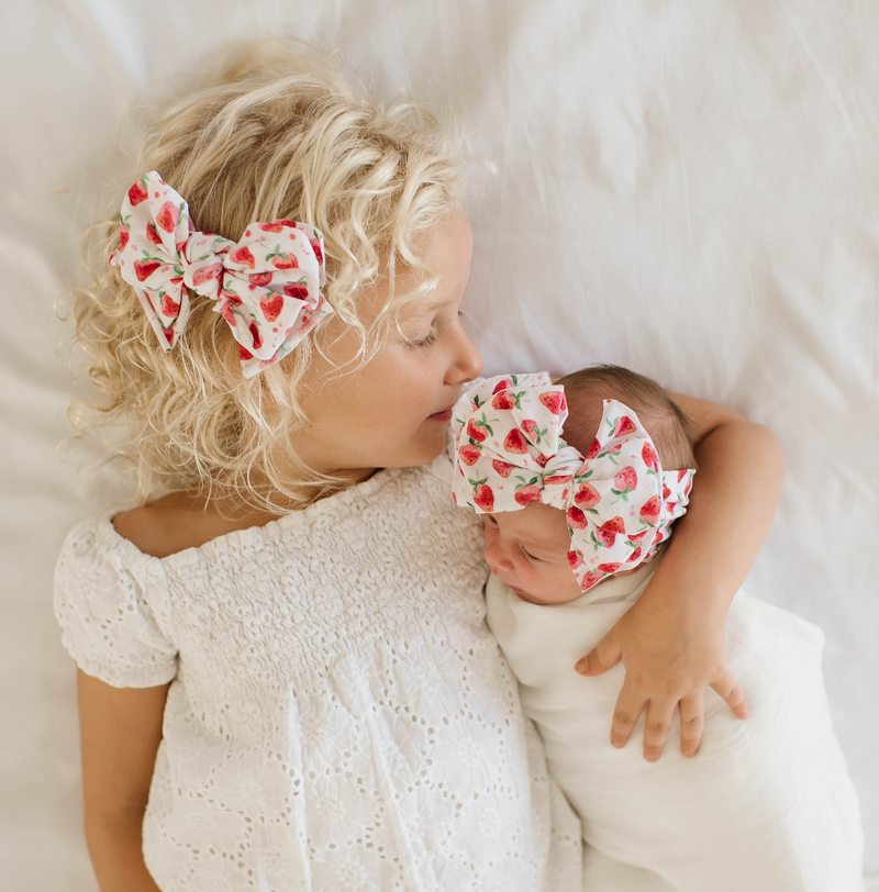 2PK PRINTED BABY FAB CLIPS: strawberry jam