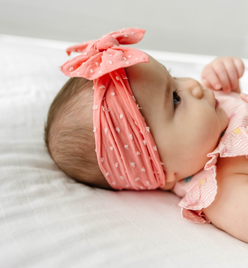 PATTERNED SHABBY KNOT: coral dot