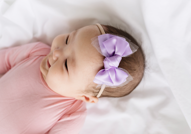SATIN & TULLE BABY FAB SKINNY: blush / light orchid