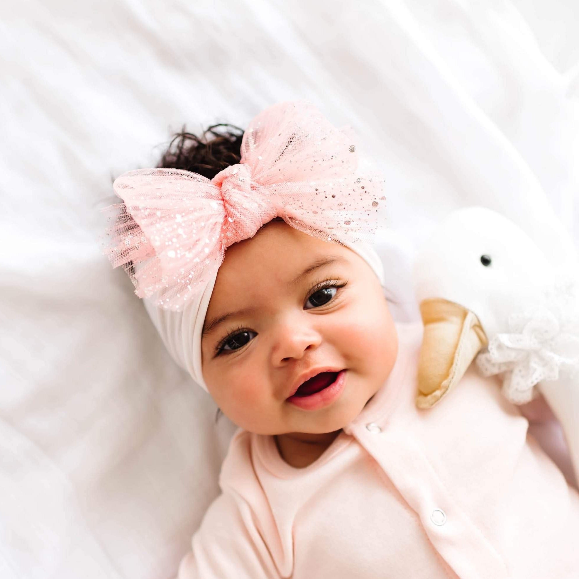 TULLE FAB: princess pink-Baby Bling Bows