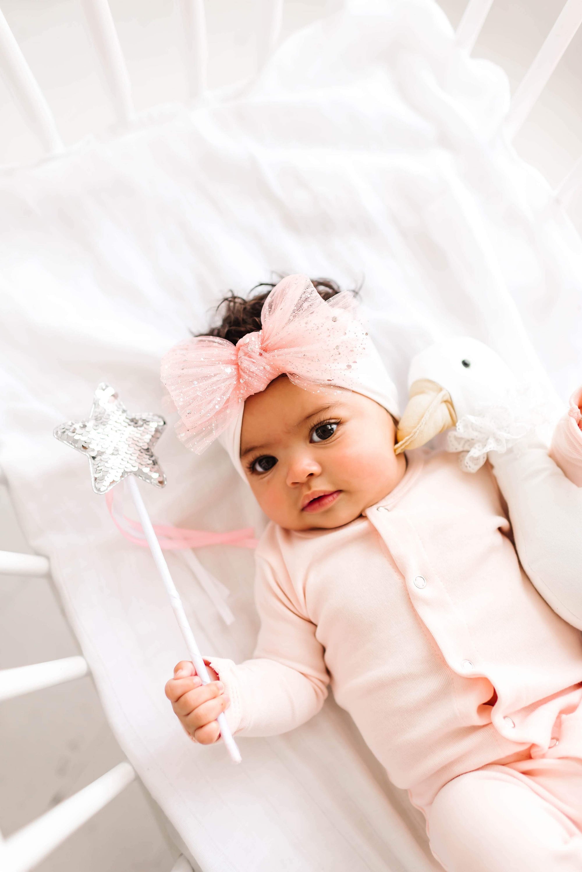 TULLE FAB: princess pink-Baby Bling Bows