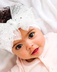 TULLE FAB: princess white-Baby Bling Bows