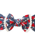 Soft Printed Nylon Knot Headband with Trim One Size: ho-ho bow-Baby Bling Bows