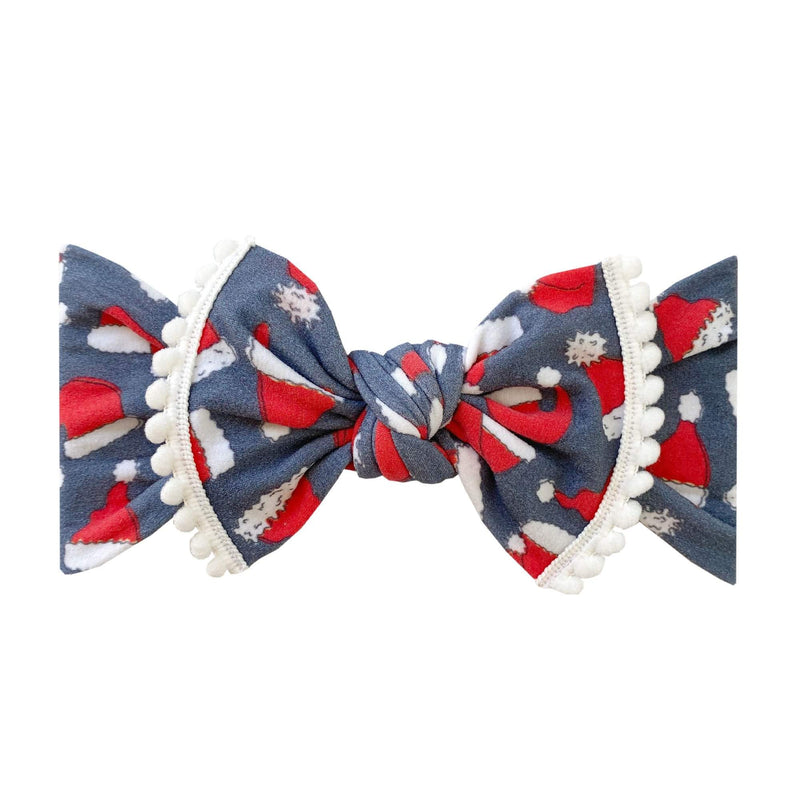Soft Printed Nylon Knot Headband with Trim One Size: ho-ho bow-Baby Bling Bows