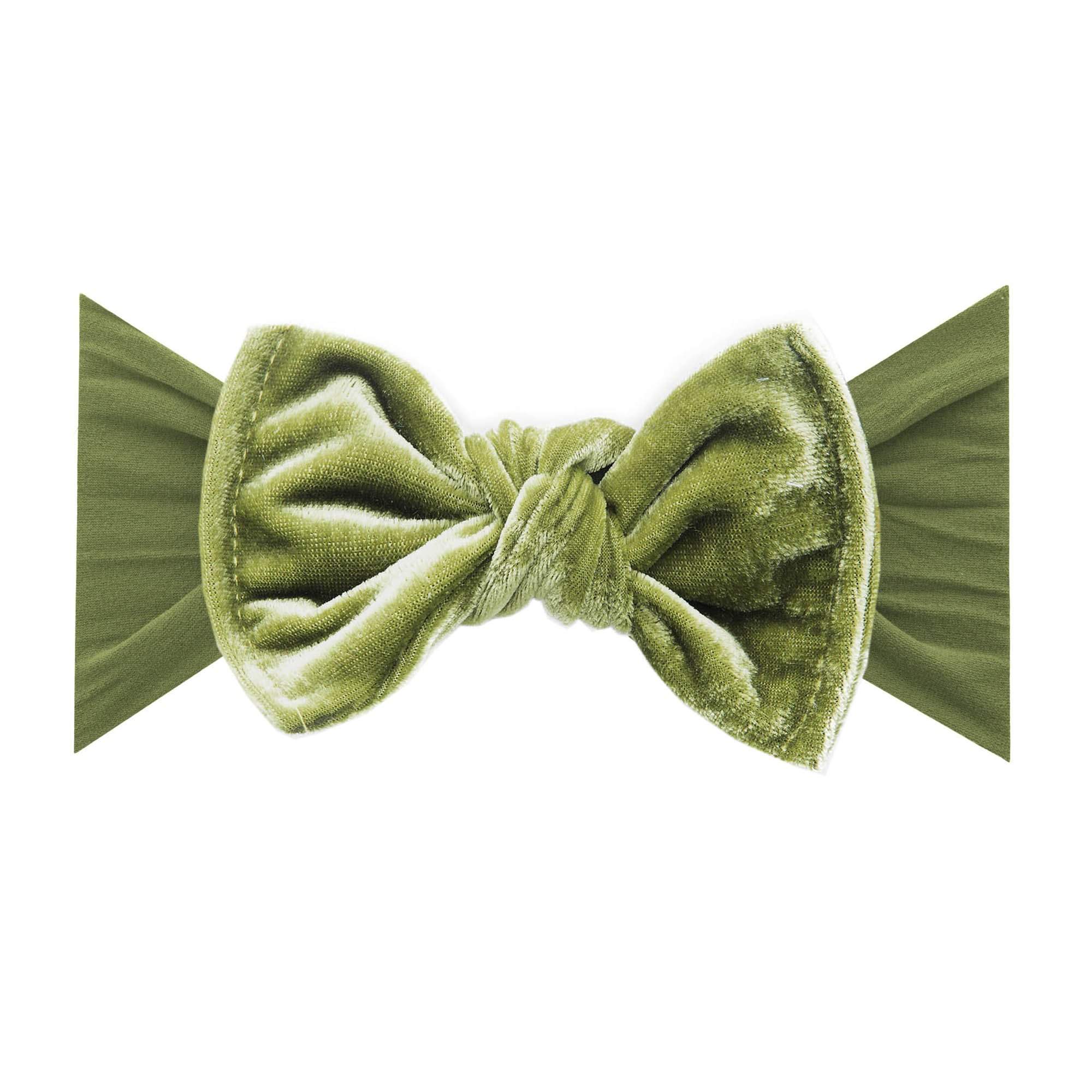 VELVET KNOT: peridot-Baby Bling Bows