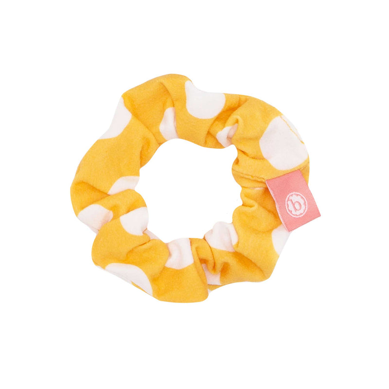 SINGLE SCRUNCHIE: yellow polka dot-Baby Bling Bows