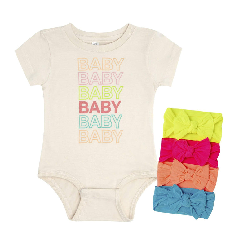 INFANT BODYSUIT: "baby" 20: 18 MONTH-Baby Bling Bows