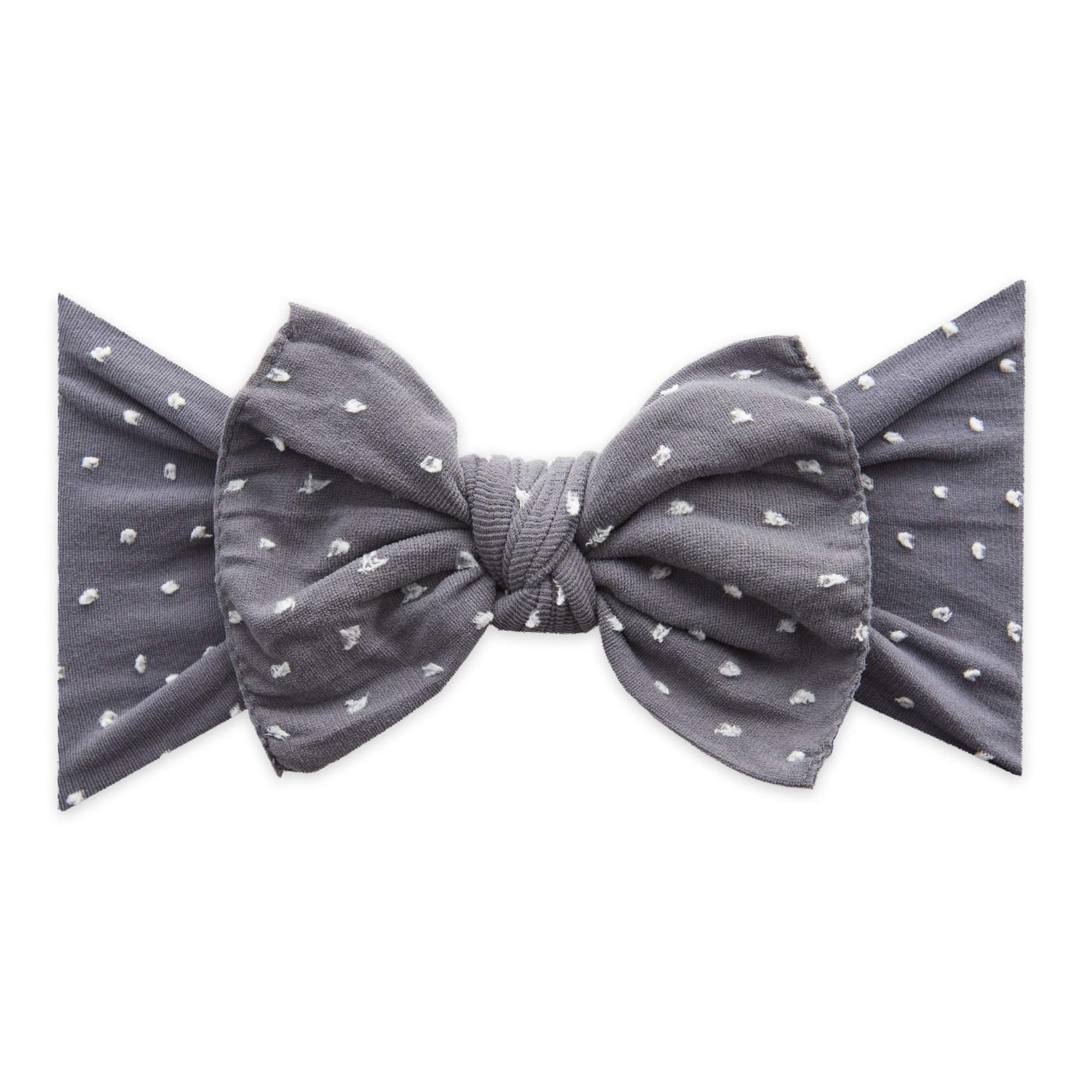 PATTERNED SHABBY KNOT: storm dot-Baby Bling Bows