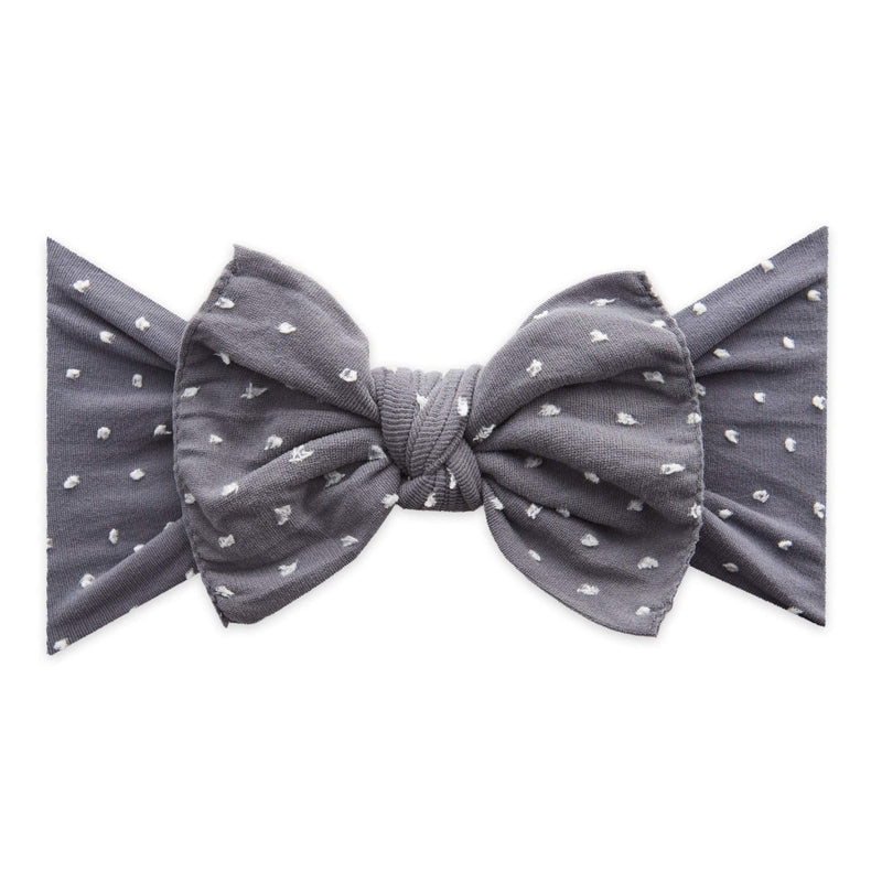 PATTERNED SHABBY KNOT: storm dot-Baby Bling Bows