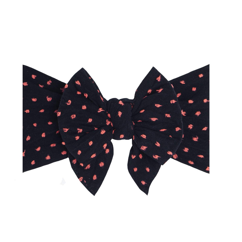 Soft Nylon Dot Pattern DANG ENORMOUS BOW One Size: black w/ neon dot-Baby Bling Bows