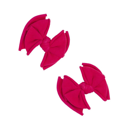 2 Pack Spandex/Nylon Baby Fab Clips One Size: fuchsia-Baby Bling Bows