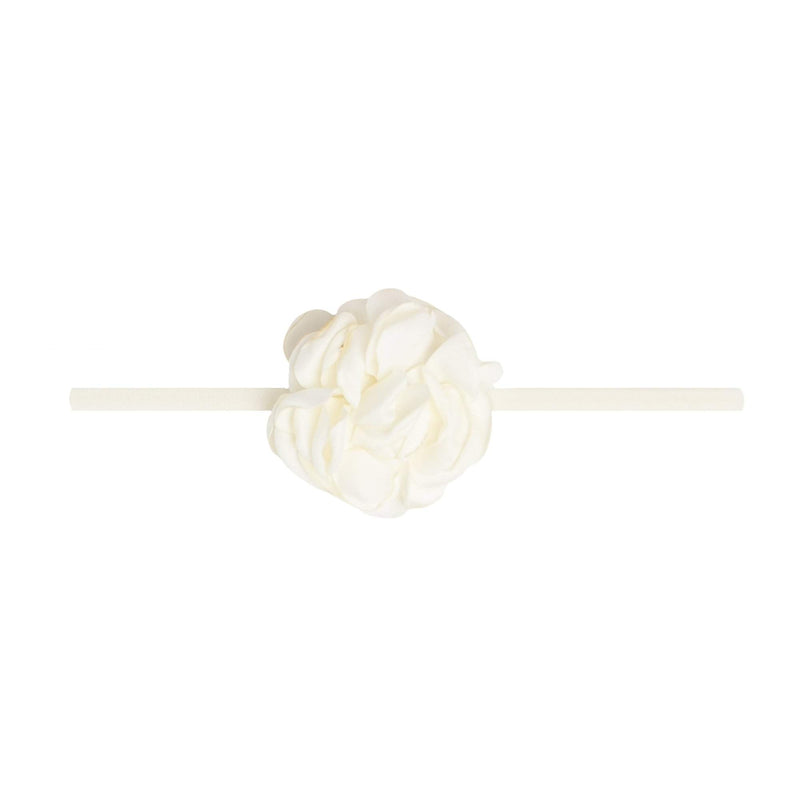 MINI SILK RUFFLE SKINNY: ivory-Baby Bling Bows