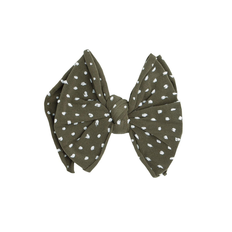 Soft Nylon/Spandex Dot Pattern Headband SHAB-BOW-LOUS CLIP One Size: artichoke dot-Baby Bling Bows
