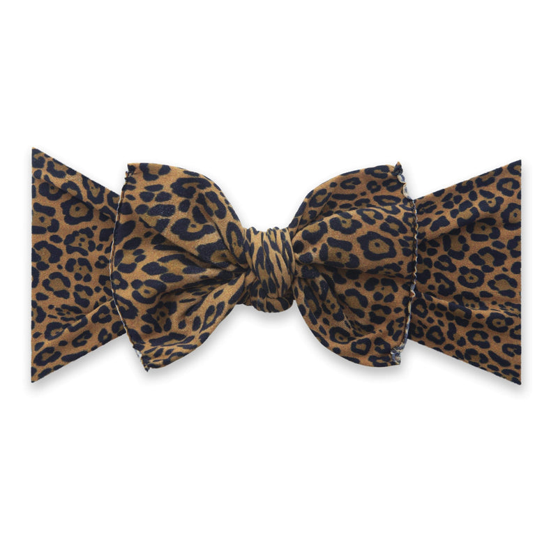 PRINTED KNOT: leopard-Baby Bling Bows