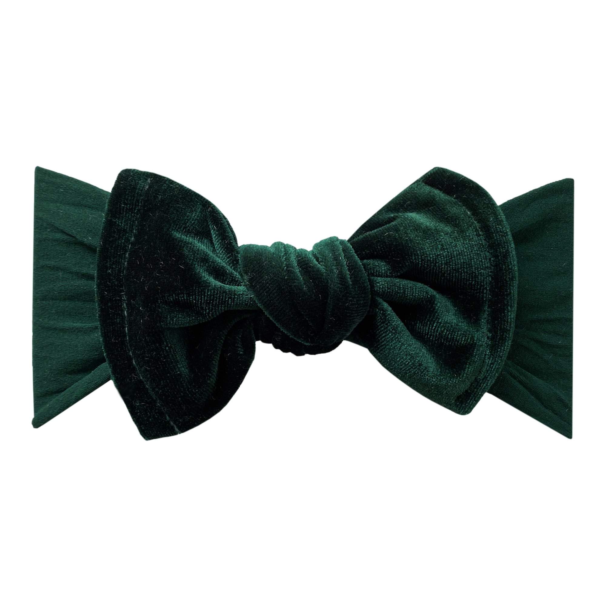 VELVET KNOT: forest green-Baby Bling Bows