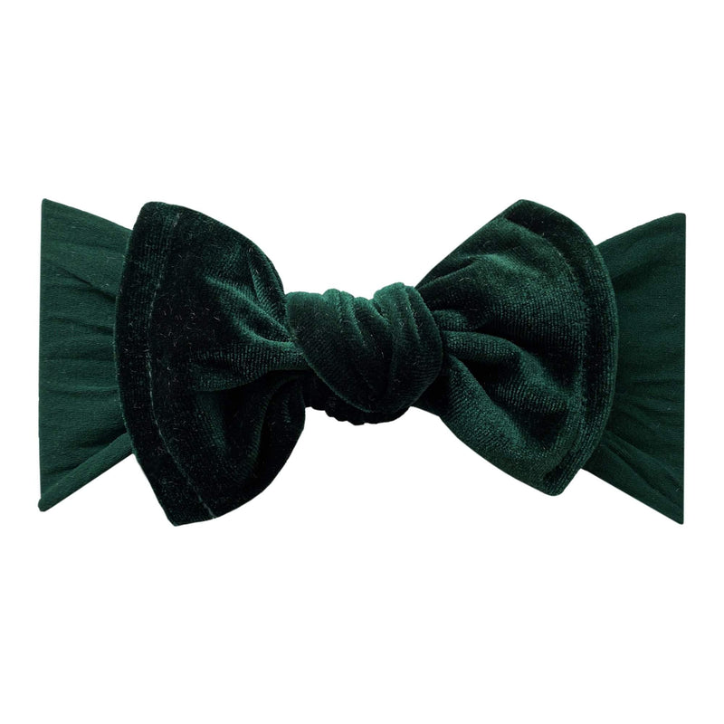 VELVET KNOT: forest green-Baby Bling Bows