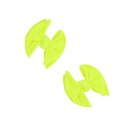 2 Pack Spandex/Nylon Baby Fab Clips One Size: neon safety yellow-Baby Bling Bows