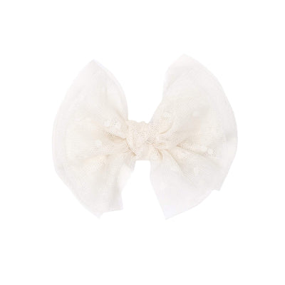 Tulle Fab Clip One Size: oatmeal-Baby Bling Bows