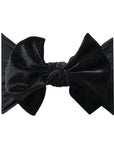 Soft Velvet Nylon Fab-bow-lous Headband One Size: black-Baby Bling Bows