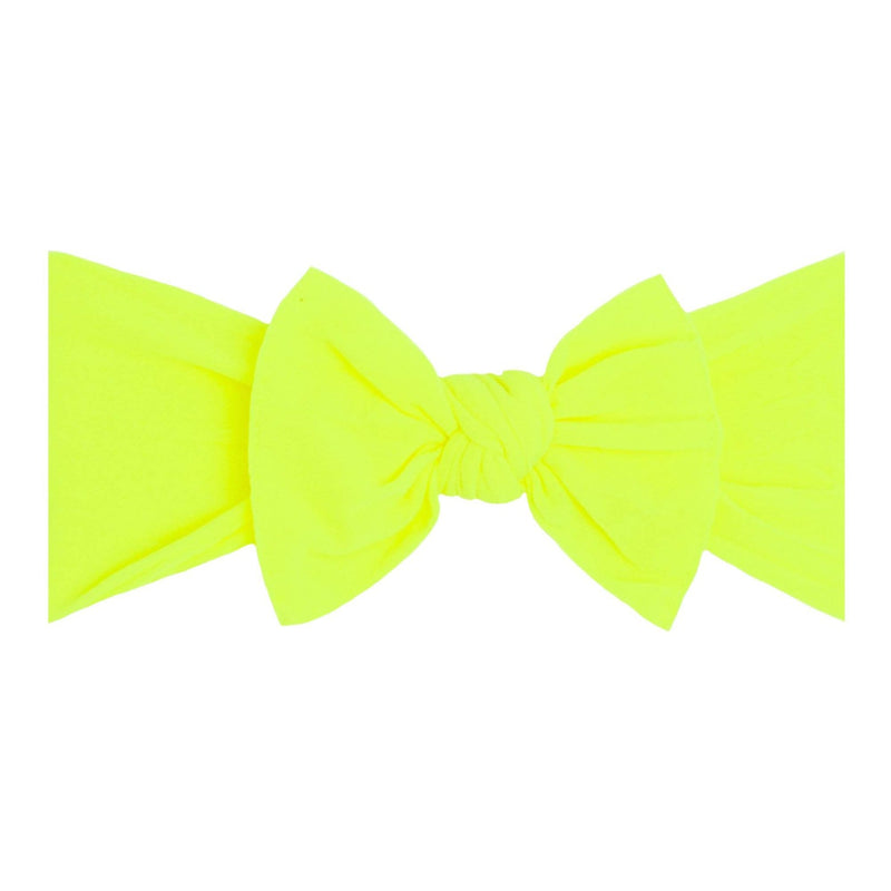 Soft Nylon Headband Knot Style One Size: neon safety yellow-Baby Bling Bows