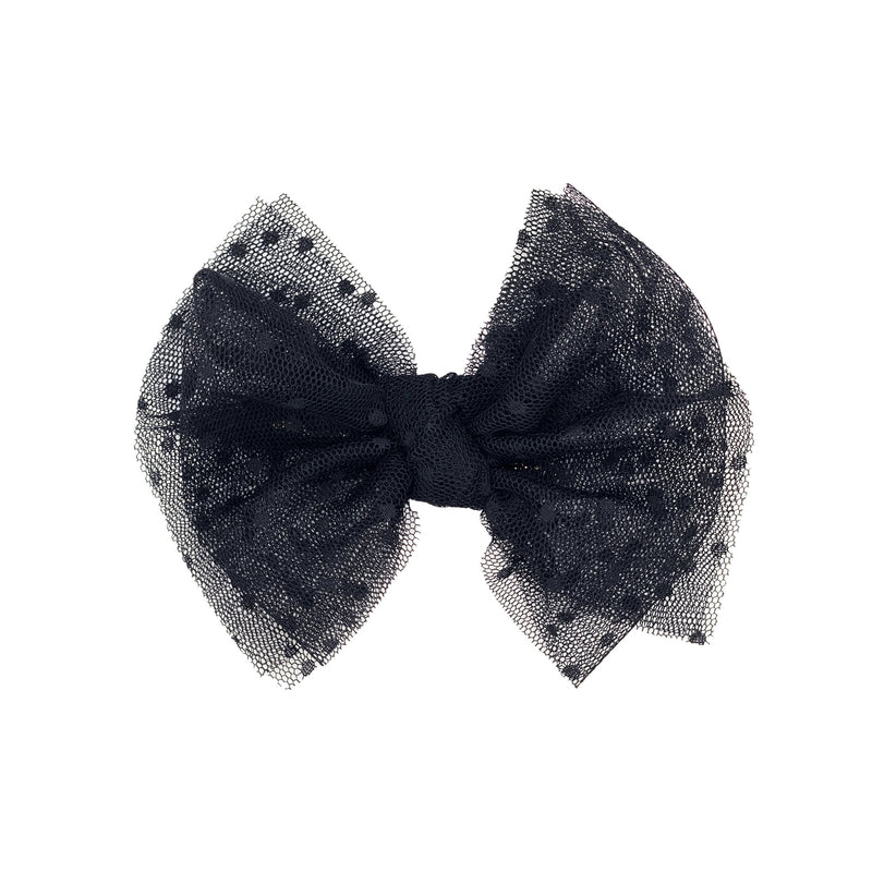 Tulle - White Bow Clip Large / Alligator Clip