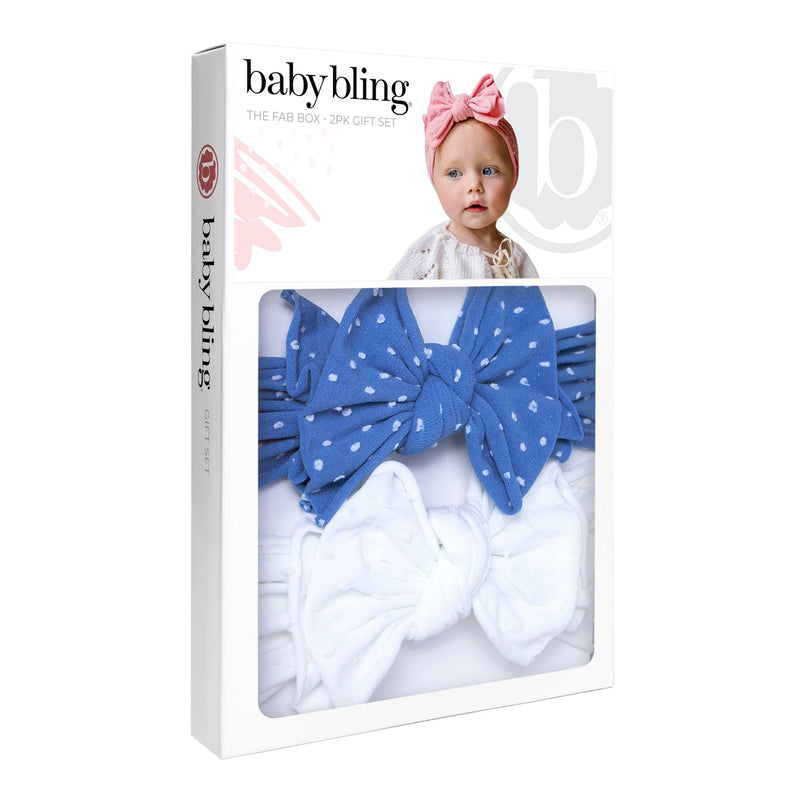 2PK BOX SHAB SET: denim dot+white dot
