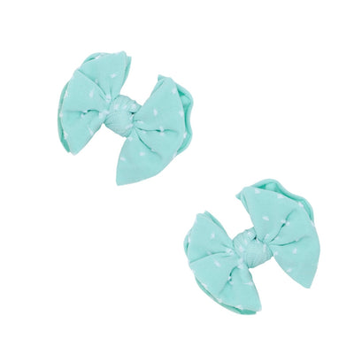 2PK BABY SHAB CLIPS: seafoam dot