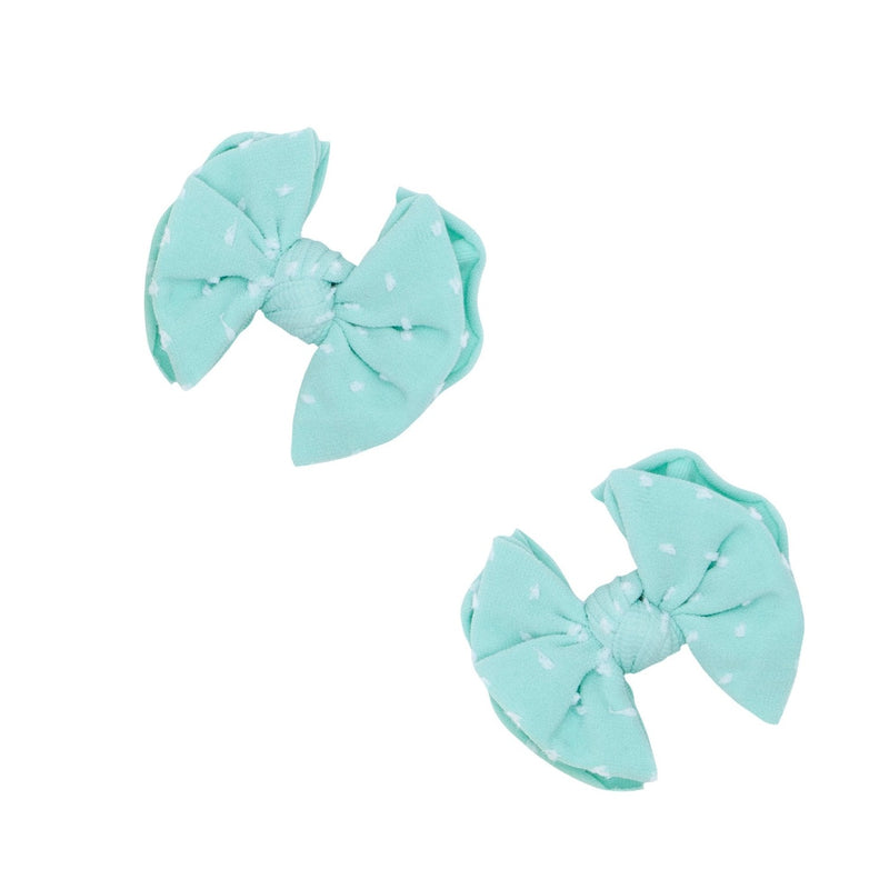 2PK BABY SHAB CLIPS: seafoam dot