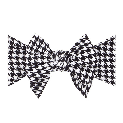 Soft Printed Nylon Dang-Enormous-Bow One Size: houndstooth-Baby Bling Bows
