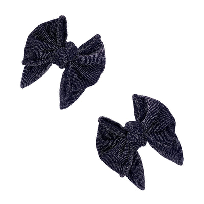 2PK METALLIC BABY DEB CLIPS: black