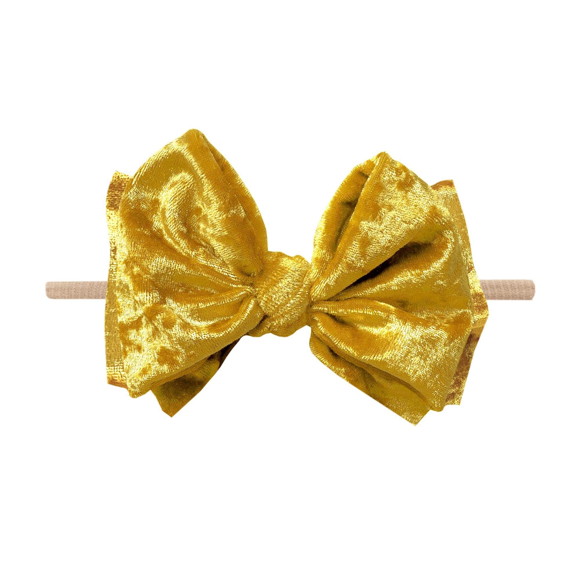 VELVET FAB SKINNY: blush/crushed medallion-Baby Bling Bows