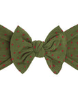 Soft Nylon Headband Patterned Shabby Knot One Size: hunter/red dot-Baby Bling Bows