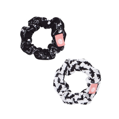 2 Pack Printed Soft Nylon Scrunchie Set: spooky-Baby Bling Bows